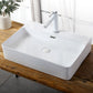 Modern Vessel Bathroom Sink Rectangular Porcelain Drain Vessel Sink(Not Included Faucet) 24"L x 17"W x 5"H Clearhalo 'Bathroom Remodel & Bathroom Fixtures' 'Bathroom Sinks & Faucet Components' 'Bathroom Sinks' 'bathroom_sink' 'Home Improvement' 'home_improvement' 'home_improvement_bathroom_sink' 6849426