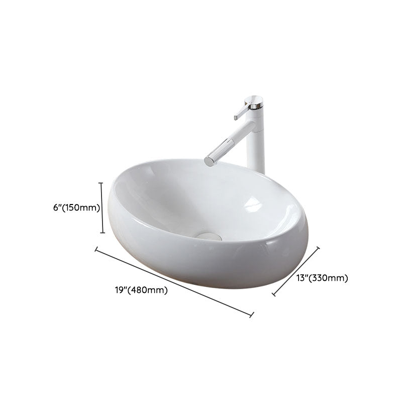 Modern Vessel Bathroom Sink Rectangular Porcelain Drain Vessel Sink(Not Included Faucet) Clearhalo 'Bathroom Remodel & Bathroom Fixtures' 'Bathroom Sinks & Faucet Components' 'Bathroom Sinks' 'bathroom_sink' 'Home Improvement' 'home_improvement' 'home_improvement_bathroom_sink' 6849481
