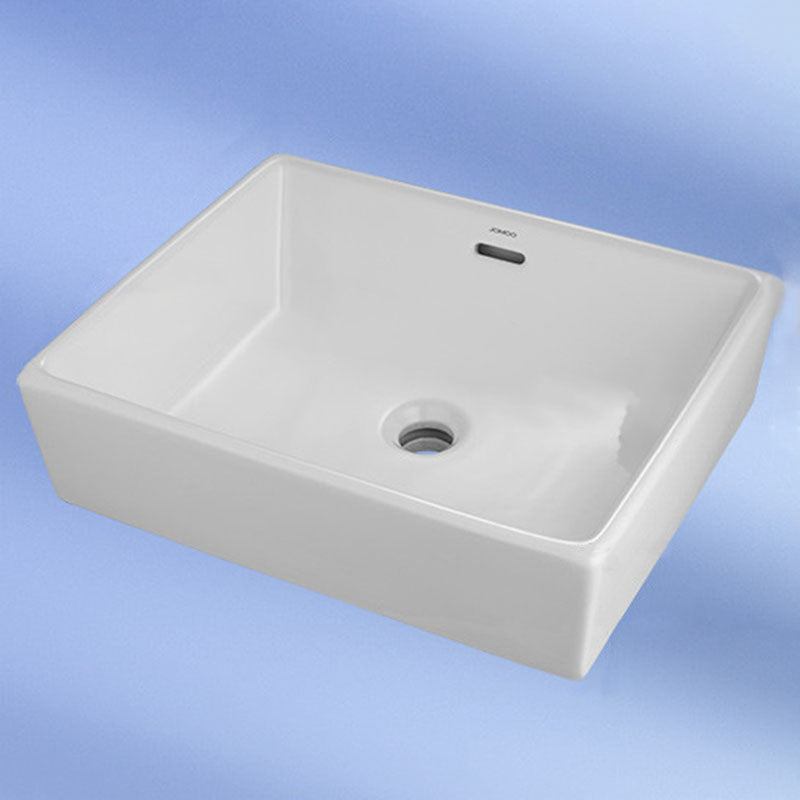 Classic Trough Bathroom Sink Solid Color Trough Sink with Overflow(Not Included Faucet) 20"L x 16"W x 7"H Clearhalo 'Bathroom Remodel & Bathroom Fixtures' 'Bathroom Sinks & Faucet Components' 'Bathroom Sinks' 'bathroom_sink' 'Home Improvement' 'home_improvement' 'home_improvement_bathroom_sink' 6849609