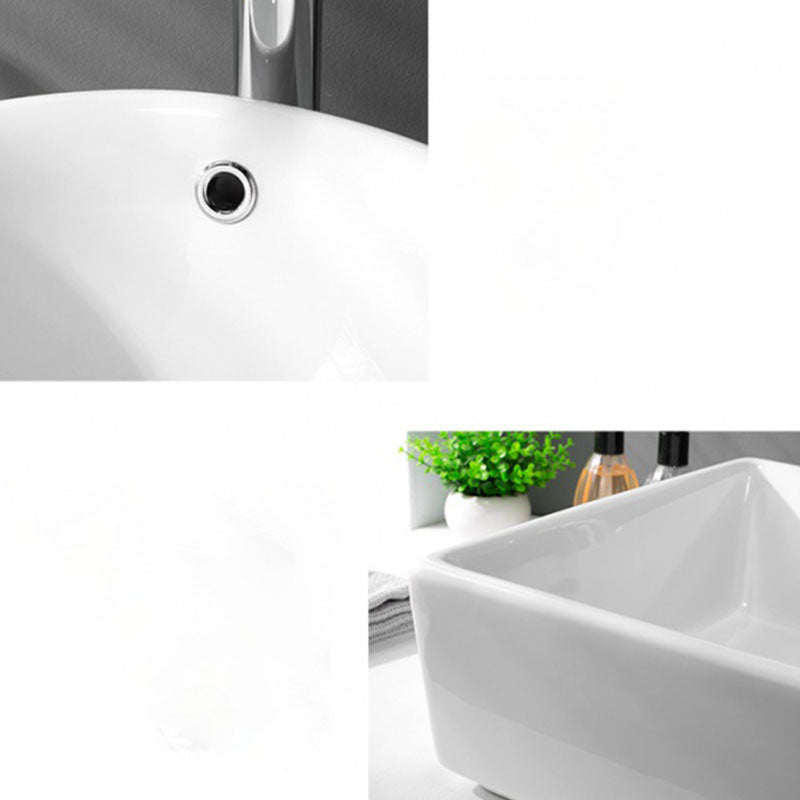Classic Trough Bathroom Sink Solid Color Trough Sink with Overflow(Not Included Faucet) Clearhalo 'Bathroom Remodel & Bathroom Fixtures' 'Bathroom Sinks & Faucet Components' 'Bathroom Sinks' 'bathroom_sink' 'Home Improvement' 'home_improvement' 'home_improvement_bathroom_sink' 6849612