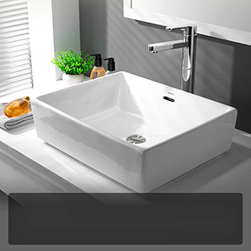 Classic Trough Bathroom Sink Solid Color Trough Sink with Overflow(Not Included Faucet) Clearhalo 'Bathroom Remodel & Bathroom Fixtures' 'Bathroom Sinks & Faucet Components' 'Bathroom Sinks' 'bathroom_sink' 'Home Improvement' 'home_improvement' 'home_improvement_bathroom_sink' 6849615