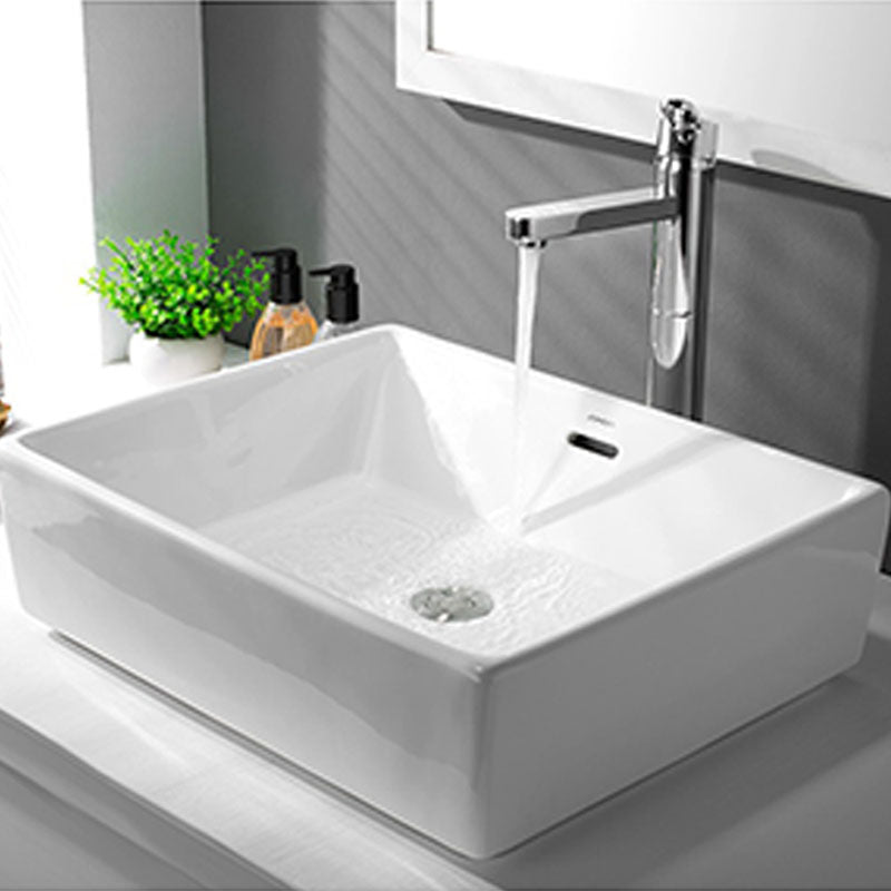Classic Trough Bathroom Sink Solid Color Trough Sink with Overflow(Not Included Faucet) Clearhalo 'Bathroom Remodel & Bathroom Fixtures' 'Bathroom Sinks & Faucet Components' 'Bathroom Sinks' 'bathroom_sink' 'Home Improvement' 'home_improvement' 'home_improvement_bathroom_sink' 6849616