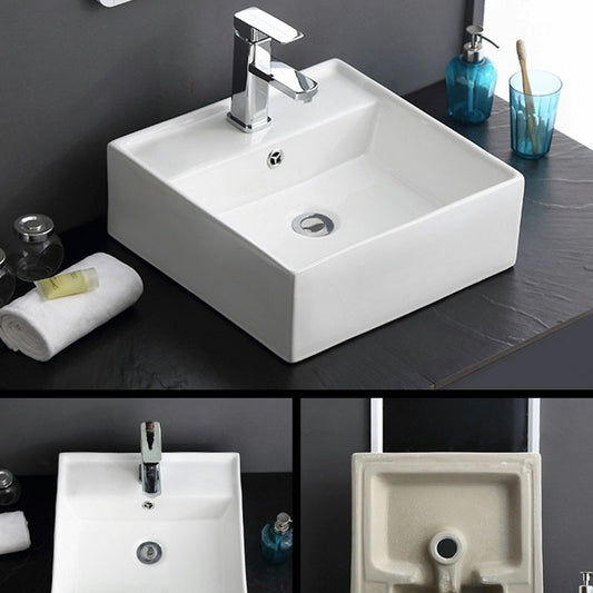 Classical White Bathroom Sink Porcelain Trough Bathroom Sink Clearhalo 'Bathroom Remodel & Bathroom Fixtures' 'Bathroom Sinks & Faucet Components' 'Bathroom Sinks' 'bathroom_sink' 'Home Improvement' 'home_improvement' 'home_improvement_bathroom_sink' 6849626