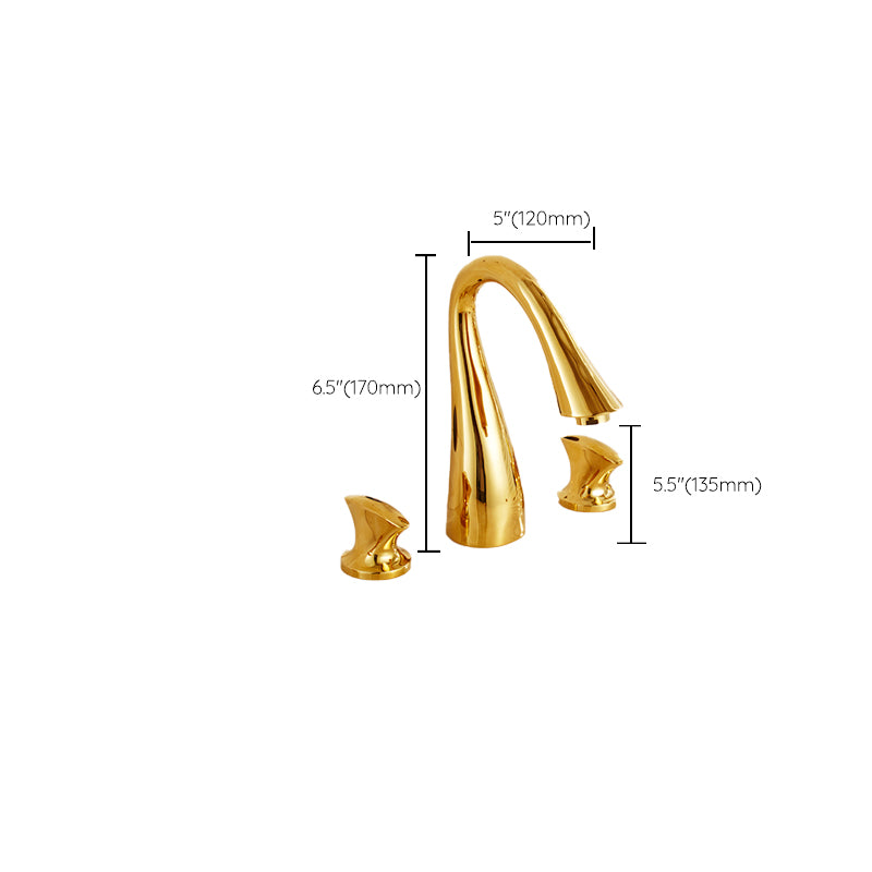 Traditional Roman Tub Faucet Set Copper Deck Mounted Triple Handle Roman Bathtub Faucet Clearhalo 'Bathroom Remodel & Bathroom Fixtures' 'Bathtub Faucets' 'bathtub_faucets' 'Home Improvement' 'home_improvement' 'home_improvement_bathtub_faucets' 6849672