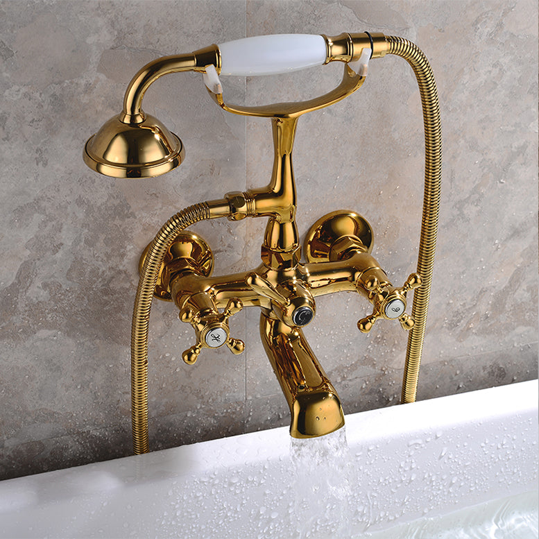 Traditional Style Freestanding Tub Filler Copper Floor Mount Freestanding Tub Filler Clearhalo 'Bathroom Remodel & Bathroom Fixtures' 'Bathtub Faucets' 'bathtub_faucets' 'Home Improvement' 'home_improvement' 'home_improvement_bathtub_faucets' 6849676