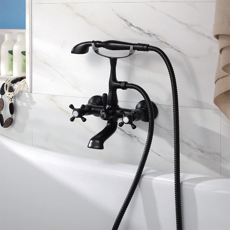 Traditional Style Freestanding Tub Filler Copper Floor Mount Freestanding Tub Filler Black Wall Mounted Clearhalo 'Bathroom Remodel & Bathroom Fixtures' 'Bathtub Faucets' 'bathtub_faucets' 'Home Improvement' 'home_improvement' 'home_improvement_bathtub_faucets' 6849693