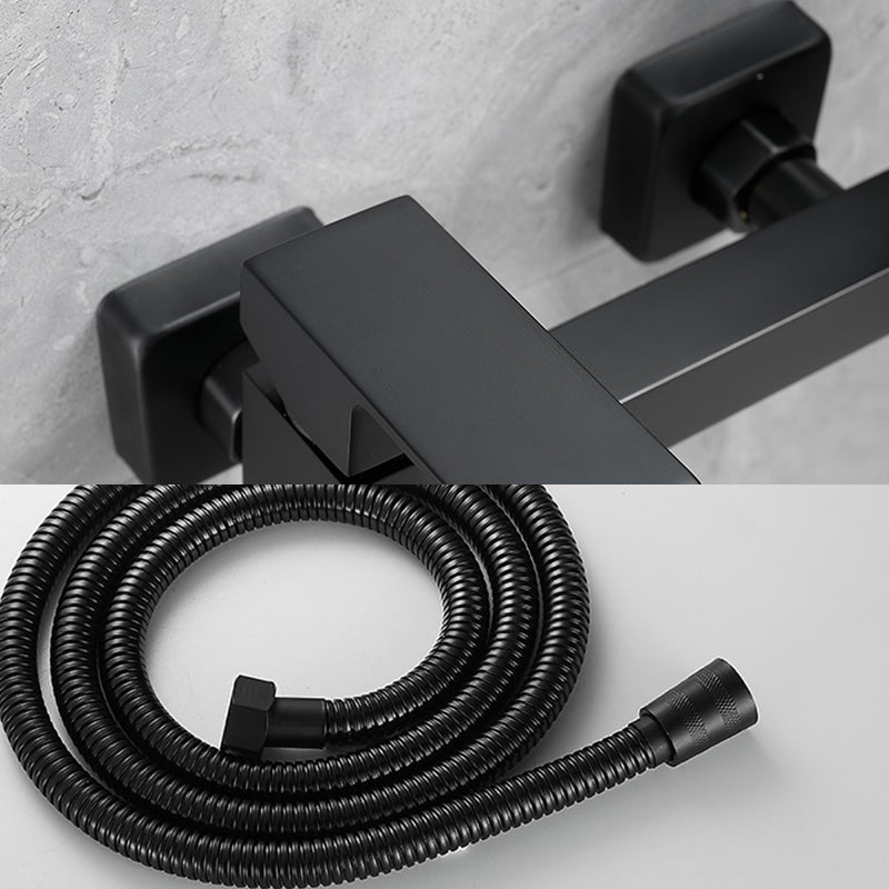 Traditional Style Tub Faucet Copper Wall Mount Tub Faucet in Black Clearhalo 'Bathroom Remodel & Bathroom Fixtures' 'Bathtub Faucets' 'bathtub_faucets' 'Home Improvement' 'home_improvement' 'home_improvement_bathtub_faucets' 6849751