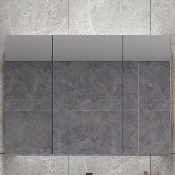 Scratch Resistant Bath Vanity Grey Drawers Wood Frame Mirror Wall Mount 2 Doors Vanity Clearhalo 'Bathroom Remodel & Bathroom Fixtures' 'Bathroom Vanities' 'bathroom_vanities' 'Home Improvement' 'home_improvement' 'home_improvement_bathroom_vanities' 6849807