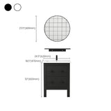 Freestanding Vanity Drawers Single Sink Rectangle Wood Frame Bathroom Vanity with Mirror Clearhalo 'Bathroom Remodel & Bathroom Fixtures' 'Bathroom Vanities' 'bathroom_vanities' 'Home Improvement' 'home_improvement' 'home_improvement_bathroom_vanities' 6849928