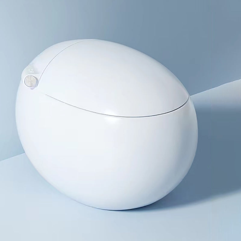 Contemporary Round White Heated Seat Warm Air Dryer Smart Toilet White Clearhalo 'Bathroom Remodel & Bathroom Fixtures' 'Bidets' 'Home Improvement' 'home_improvement' 'home_improvement_bidets' 'Toilets & Bidets' 6849935