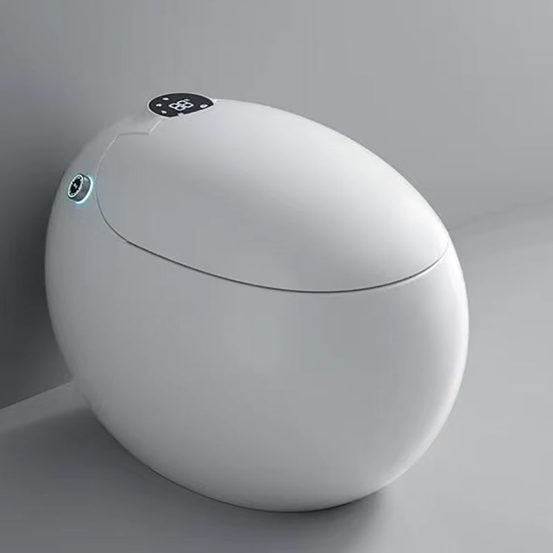 Contemporary Round White Heated Seat Warm Air Dryer Smart Toilet Black White Clearhalo 'Bathroom Remodel & Bathroom Fixtures' 'Bidets' 'Home Improvement' 'home_improvement' 'home_improvement_bidets' 'Toilets & Bidets' 6849936