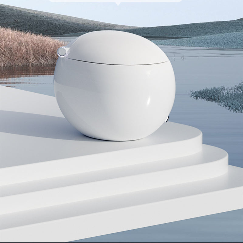 Contemporary Round White Heated Seat Warm Air Dryer Smart Toilet Clearhalo 'Bathroom Remodel & Bathroom Fixtures' 'Bidets' 'Home Improvement' 'home_improvement' 'home_improvement_bidets' 'Toilets & Bidets' 6849939