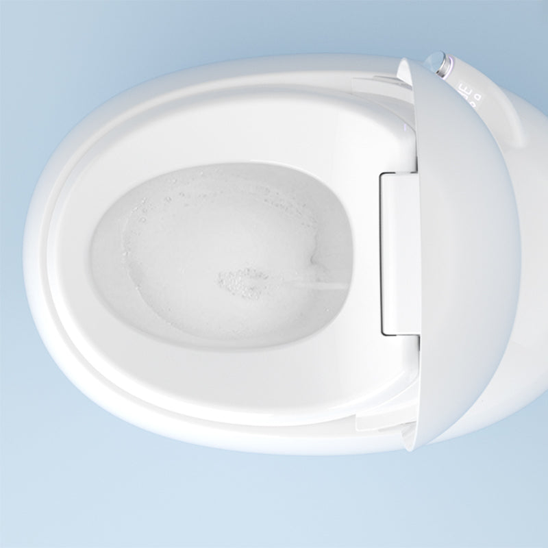 Contemporary Round White Heated Seat Warm Air Dryer Smart Toilet Clearhalo 'Bathroom Remodel & Bathroom Fixtures' 'Bidets' 'Home Improvement' 'home_improvement' 'home_improvement_bidets' 'Toilets & Bidets' 6849944