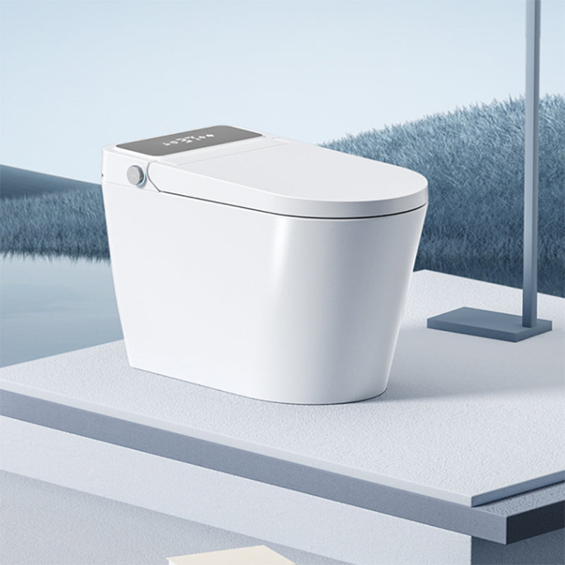 Contemporary White Elongated Foot Sensor Heated Seat Floor Mount Bidet Clearhalo 'Bathroom Remodel & Bathroom Fixtures' 'Bidets' 'Home Improvement' 'home_improvement' 'home_improvement_bidets' 'Toilets & Bidets' 6849966