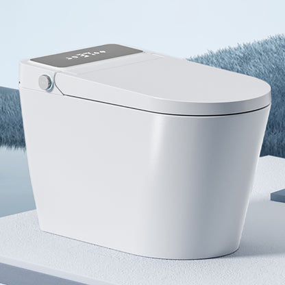 Contemporary White Elongated Foot Sensor Heated Seat Floor Mount Bidet Automatic Flip & Splash Proof (Top Configuration) Clearhalo 'Bathroom Remodel & Bathroom Fixtures' 'Bidets' 'Home Improvement' 'home_improvement' 'home_improvement_bidets' 'Toilets & Bidets' 6849969