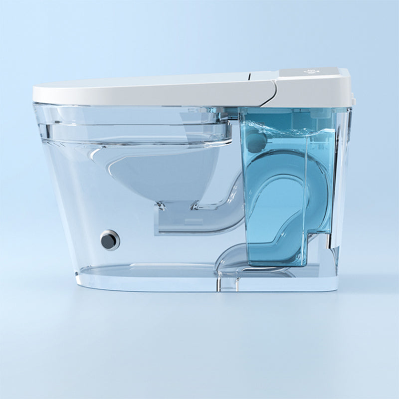 Contemporary White Elongated Foot Sensor Heated Seat Floor Mount Bidet Clearhalo 'Bathroom Remodel & Bathroom Fixtures' 'Bidets' 'Home Improvement' 'home_improvement' 'home_improvement_bidets' 'Toilets & Bidets' 6849971