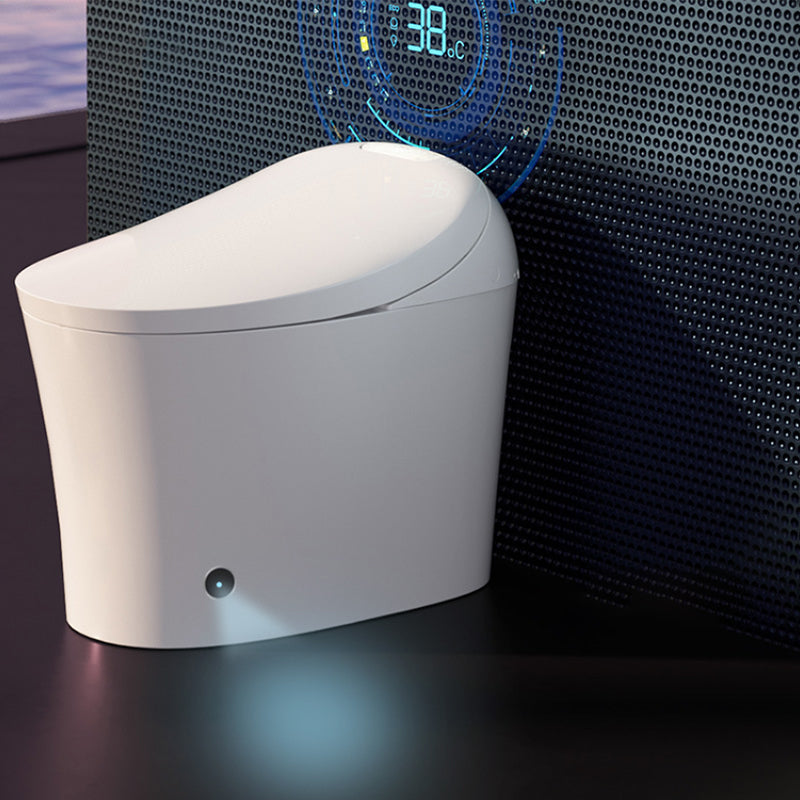 Contemporary White Foot Sensor Ceramic Temperature Control Smart Bidet Clearhalo 'Bathroom Remodel & Bathroom Fixtures' 'Bidets' 'Home Improvement' 'home_improvement' 'home_improvement_bidets' 'Toilets & Bidets' 6849975