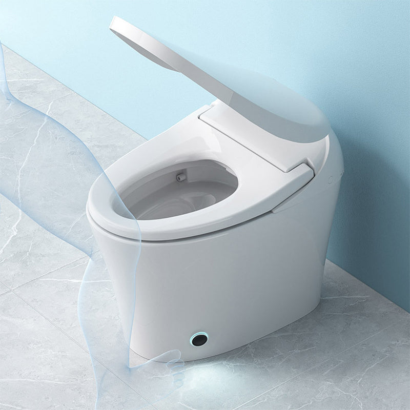 Contemporary White Foot Sensor Ceramic Temperature Control Smart Bidet Clearhalo 'Bathroom Remodel & Bathroom Fixtures' 'Bidets' 'Home Improvement' 'home_improvement' 'home_improvement_bidets' 'Toilets & Bidets' 6849977