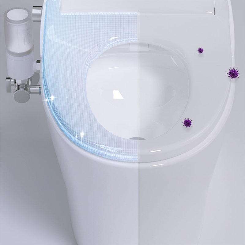 Contemporary White Foot Sensor Ceramic Temperature Control Smart Bidet Clearhalo 'Bathroom Remodel & Bathroom Fixtures' 'Bidets' 'Home Improvement' 'home_improvement' 'home_improvement_bidets' 'Toilets & Bidets' 6849980