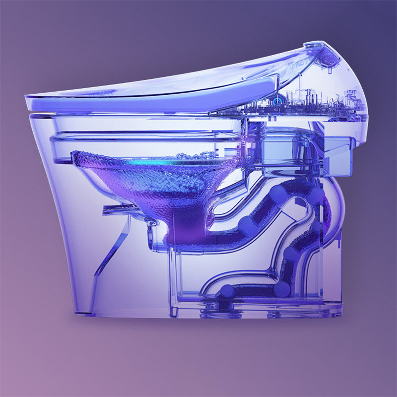 Contemporary White Foot Sensor Ceramic Temperature Control Smart Bidet Clearhalo 'Bathroom Remodel & Bathroom Fixtures' 'Bidets' 'Home Improvement' 'home_improvement' 'home_improvement_bidets' 'Toilets & Bidets' 6849982