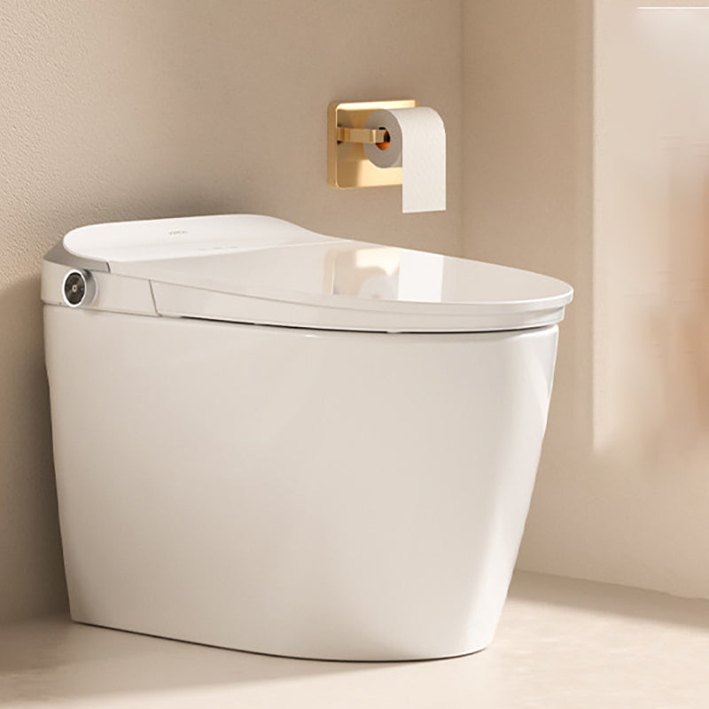 Contemporary White Foot Sensor Ceramic Temperature Control Smart Bidet Clearhalo 'Bathroom Remodel & Bathroom Fixtures' 'Bidets' 'Home Improvement' 'home_improvement' 'home_improvement_bidets' 'Toilets & Bidets' 6849984