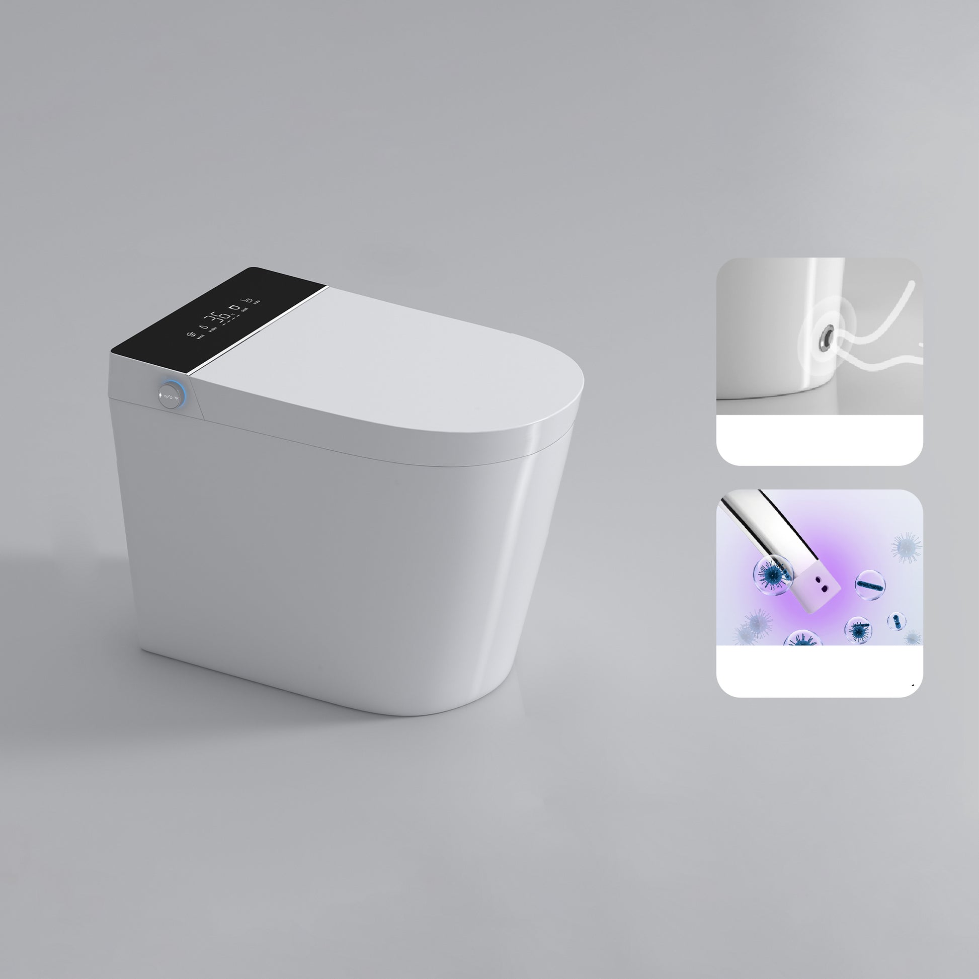 Contemporary Ceramic Elongated White Temperature Control Floor Mount Bidet Manual Flip (Medium Configuration Version) Toilet Seat Clearhalo 'Bathroom Remodel & Bathroom Fixtures' 'Bidets' 'Home Improvement' 'home_improvement' 'home_improvement_bidets' 'Toilets & Bidets' 6849990