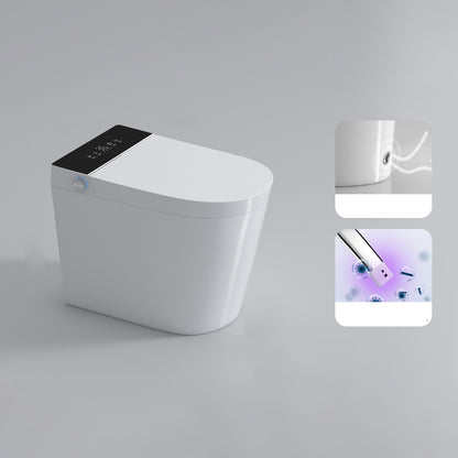 Contemporary Ceramic Elongated White Temperature Control Floor Mount Bidet Manual Flip (Medium Configuration Version) Toilet Seat Clearhalo 'Bathroom Remodel & Bathroom Fixtures' 'Bidets' 'Home Improvement' 'home_improvement' 'home_improvement_bidets' 'Toilets & Bidets' 6849990