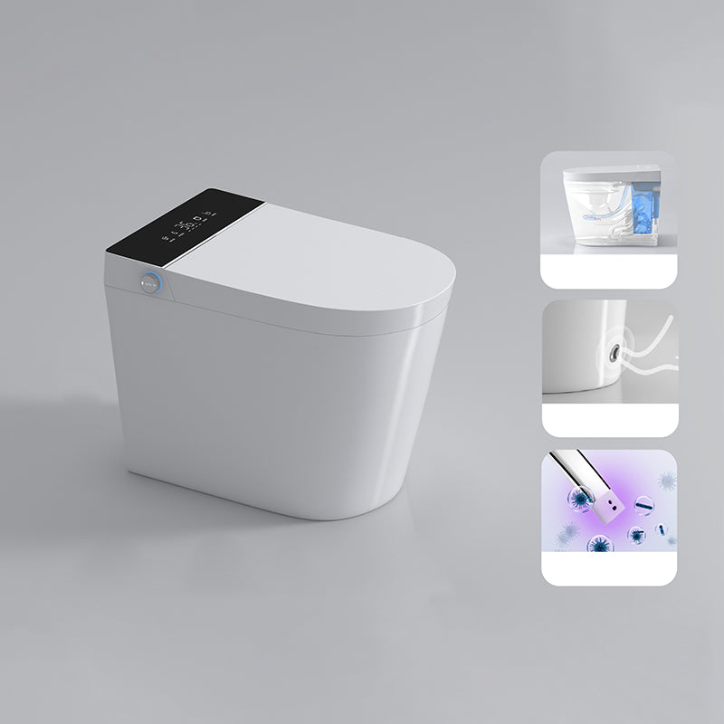 Contemporary Ceramic Elongated White Temperature Control Floor Mount Bidet Manual Flip (Medium Configuration Version) Toilet+ Water Tank Clearhalo 'Bathroom Remodel & Bathroom Fixtures' 'Bidets' 'Home Improvement' 'home_improvement' 'home_improvement_bidets' 'Toilets & Bidets' 6849992