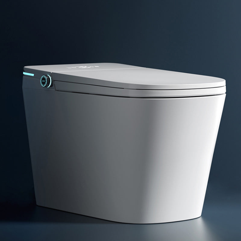 Contemporary Elongated White Foot Sensor Heated Seat Floor Mount Bidet Clearhalo 'Bathroom Remodel & Bathroom Fixtures' 'Bidets' 'Home Improvement' 'home_improvement' 'home_improvement_bidets' 'Toilets & Bidets' 6849999