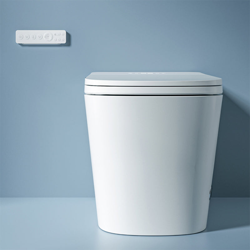 Contemporary Elongated White Foot Sensor Heated Seat Floor Mount Bidet Clearhalo 'Bathroom Remodel & Bathroom Fixtures' 'Bidets' 'Home Improvement' 'home_improvement' 'home_improvement_bidets' 'Toilets & Bidets' 6850000