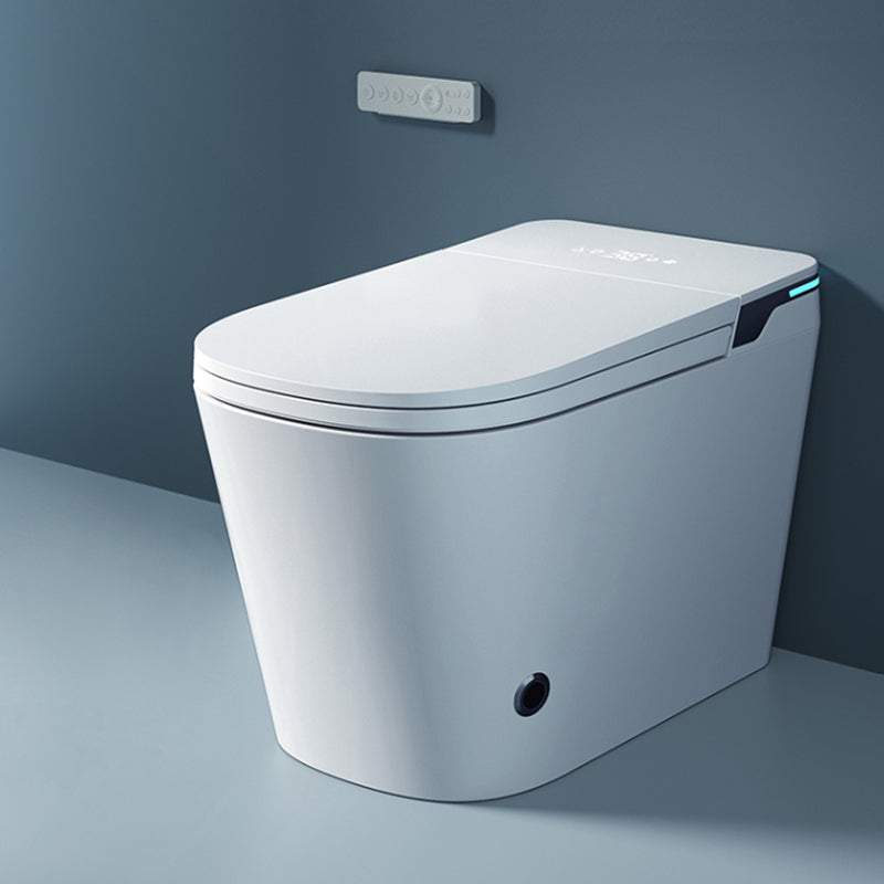 Contemporary Elongated White Foot Sensor Heated Seat Floor Mount Bidet Clearhalo 'Bathroom Remodel & Bathroom Fixtures' 'Bidets' 'Home Improvement' 'home_improvement' 'home_improvement_bidets' 'Toilets & Bidets' 6850001