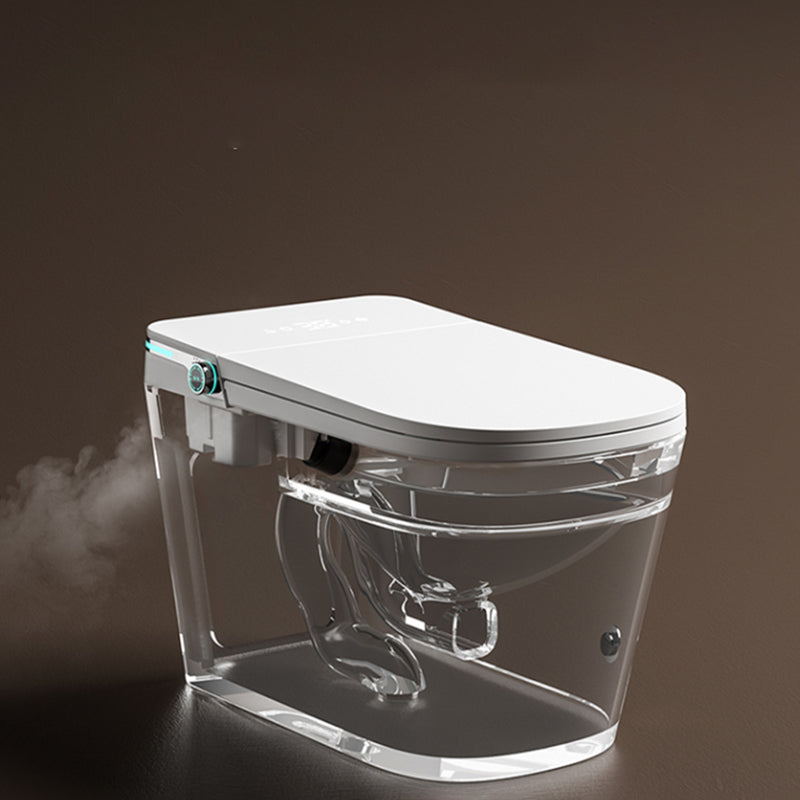 Contemporary Elongated White Foot Sensor Heated Seat Floor Mount Bidet Clearhalo 'Bathroom Remodel & Bathroom Fixtures' 'Bidets' 'Home Improvement' 'home_improvement' 'home_improvement_bidets' 'Toilets & Bidets' 6850004