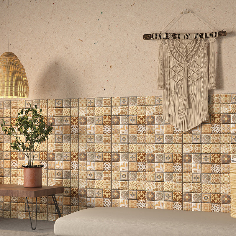 Contemporary Peel and Stick Tile Mosaic Tile Peel and Stick Wall Tile Yellow 100-Piece Set Clearhalo 'Flooring 'Home Improvement' 'home_improvement' 'home_improvement_peel_stick_blacksplash' 'Peel & Stick Backsplash Tile' 'peel_stick_blacksplash' 'Walls & Ceilings' Walls and Ceiling' 6850022