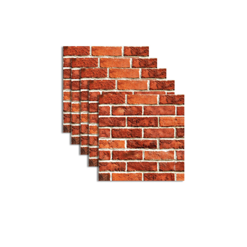 Pattern Matte Color Stone Peel and Paste Mosaic Tile Peel and Paste Tile Set of 5 Brick Red Clearhalo 'Flooring 'Home Improvement' 'home_improvement' 'home_improvement_peel_stick_blacksplash' 'Peel & Stick Backsplash Tile' 'peel_stick_blacksplash' 'Walls & Ceilings' Walls and Ceiling' 6850039