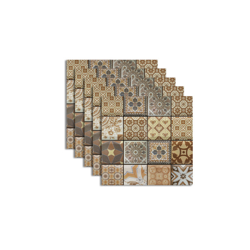 Pattern Matte Color Stone Peel and Paste Mosaic Tile Peel and Paste Tile Set of 5 Light Yellow Clearhalo 'Flooring 'Home Improvement' 'home_improvement' 'home_improvement_peel_stick_blacksplash' 'Peel & Stick Backsplash Tile' 'peel_stick_blacksplash' 'Walls & Ceilings' Walls and Ceiling' 6850045