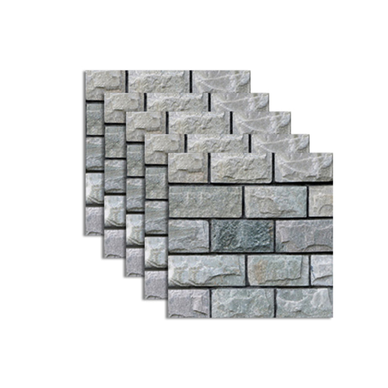 Pattern Matte Color Stone Peel and Paste Mosaic Tile Peel and Paste Tile Set of 5 Gray-Green Clearhalo 'Flooring 'Home Improvement' 'home_improvement' 'home_improvement_peel_stick_blacksplash' 'Peel & Stick Backsplash Tile' 'peel_stick_blacksplash' 'Walls & Ceilings' Walls and Ceiling' 6850048