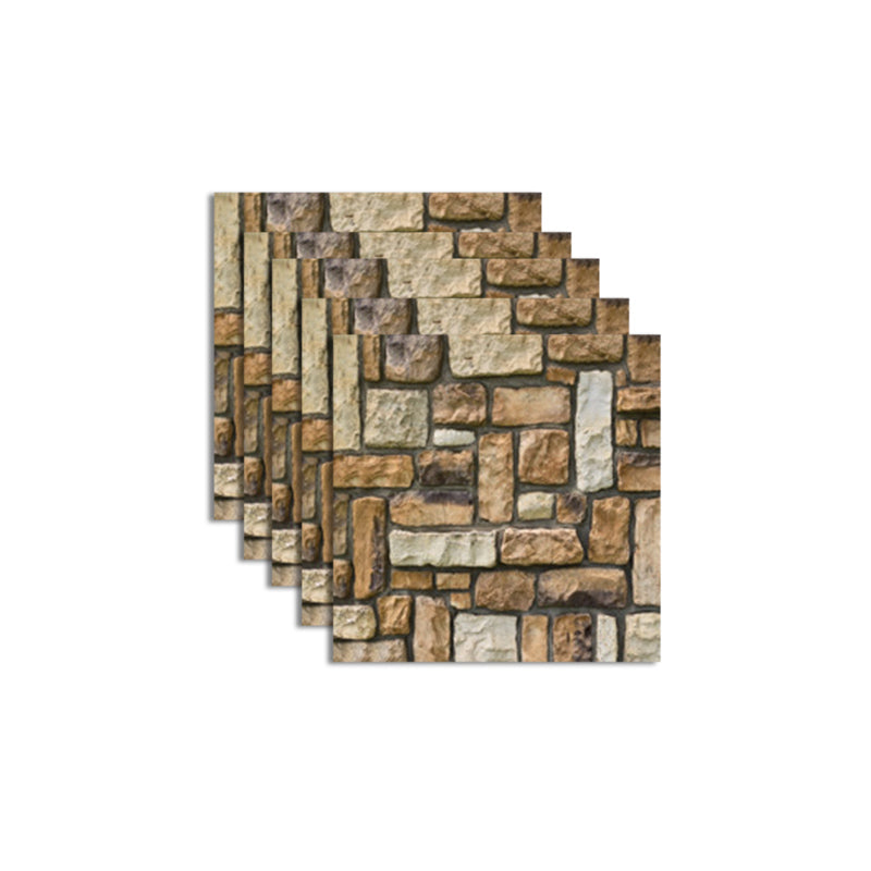 Pattern Matte Color Stone Peel and Paste Mosaic Tile Peel and Paste Tile Set of 5 Yellow White Clearhalo 'Flooring 'Home Improvement' 'home_improvement' 'home_improvement_peel_stick_blacksplash' 'Peel & Stick Backsplash Tile' 'peel_stick_blacksplash' 'Walls & Ceilings' Walls and Ceiling' 6850053