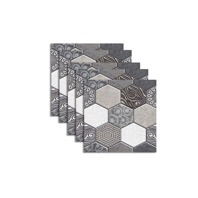 Pattern Matte Color Stone Peel and Paste Mosaic Tile Peel and Paste Tile Set of 5 Black White Gray Clearhalo 'Flooring 'Home Improvement' 'home_improvement' 'home_improvement_peel_stick_blacksplash' 'Peel & Stick Backsplash Tile' 'peel_stick_blacksplash' 'Walls & Ceilings' Walls and Ceiling' 6850061