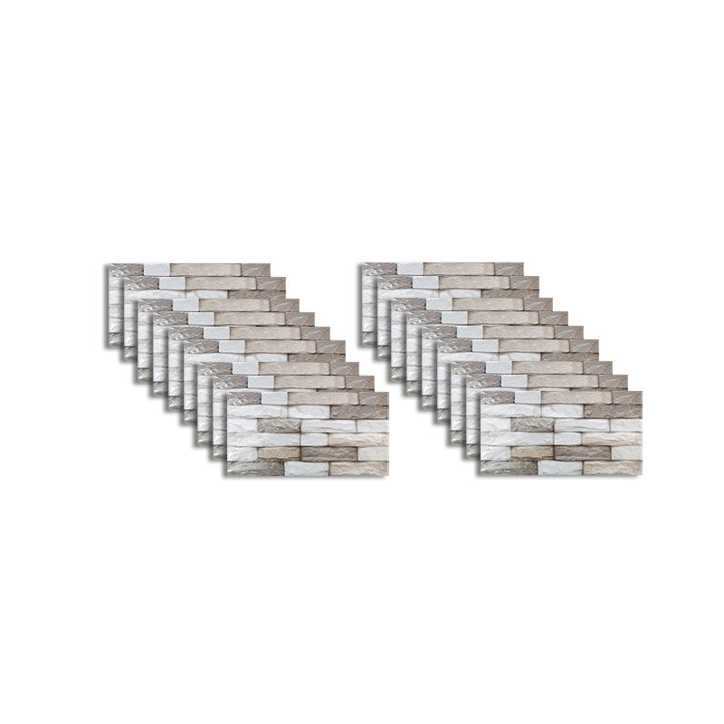 Pvc Peel & Stick Tile Kitchen Waterproof Backsplash Peel and Stick Wall Tile Set of 18 Light Gray-White Clearhalo 'Flooring 'Home Improvement' 'home_improvement' 'home_improvement_peel_stick_blacksplash' 'Peel & Stick Backsplash Tile' 'peel_stick_blacksplash' 'Walls & Ceilings' Walls and Ceiling' 6850068