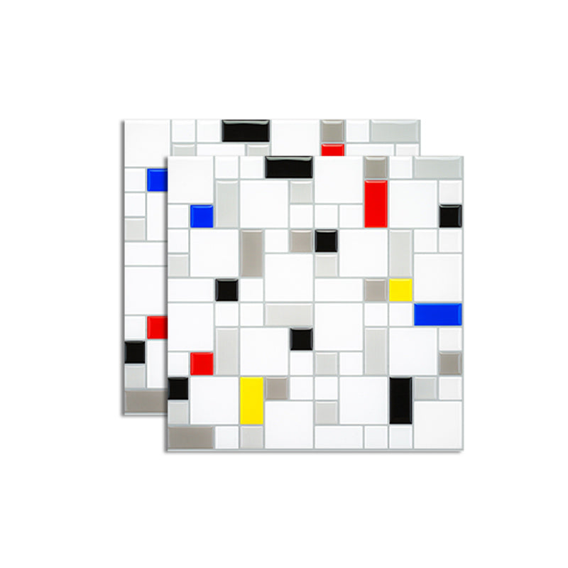 Mosaic Tile Peel & Stick Tile Pvc Kitchen Backsplash Peel and Stick Wall Tile Set of 2 Black White Blue Rectangle Clearhalo 'Flooring 'Home Improvement' 'home_improvement' 'home_improvement_peel_stick_blacksplash' 'Peel & Stick Backsplash Tile' 'peel_stick_blacksplash' 'Walls & Ceilings' Walls and Ceiling' 6850165