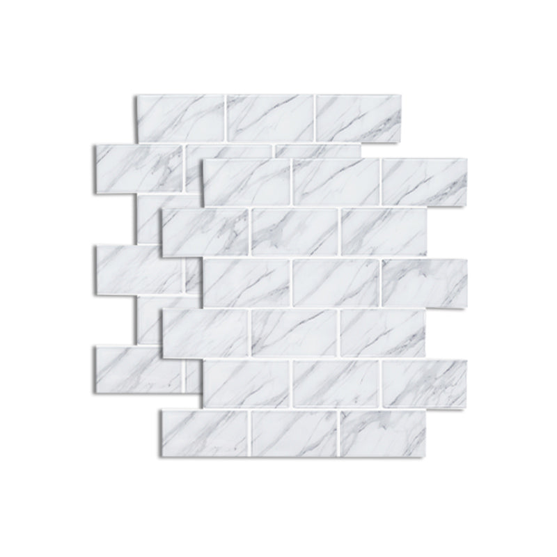 Mosaic Tile Peel & Stick Tile Pvc Kitchen Backsplash Peel and Stick Wall Tile Set of 2 Marble Rectangle Clearhalo 'Flooring 'Home Improvement' 'home_improvement' 'home_improvement_peel_stick_blacksplash' 'Peel & Stick Backsplash Tile' 'peel_stick_blacksplash' 'Walls & Ceilings' Walls and Ceiling' 6850168