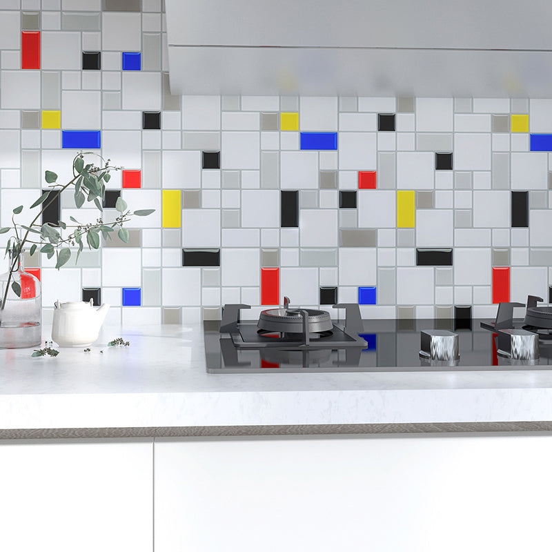 Mosaic Tile Peel & Stick Tile Pvc Kitchen Backsplash Peel and Stick Wall Tile Set of 2 Clearhalo 'Flooring 'Home Improvement' 'home_improvement' 'home_improvement_peel_stick_blacksplash' 'Peel & Stick Backsplash Tile' 'peel_stick_blacksplash' 'Walls & Ceilings' Walls and Ceiling' 6850169