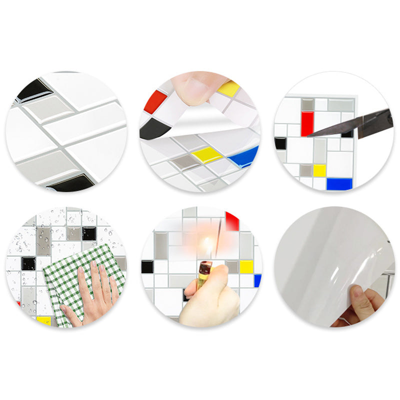 Mosaic Tile Peel & Stick Tile Pvc Kitchen Backsplash Peel and Stick Wall Tile Set of 2 Clearhalo 'Flooring 'Home Improvement' 'home_improvement' 'home_improvement_peel_stick_blacksplash' 'Peel & Stick Backsplash Tile' 'peel_stick_blacksplash' 'Walls & Ceilings' Walls and Ceiling' 6850175