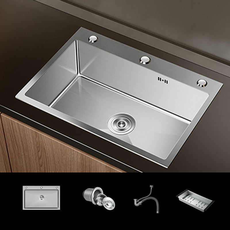 Contemporary Style Kitchen Sink Stainless Steel Non-slip Kitchen Sink Sink Only None Clearhalo 'Home Improvement' 'home_improvement' 'home_improvement_kitchen_sinks' 'Kitchen Remodel & Kitchen Fixtures' 'Kitchen Sinks & Faucet Components' 'Kitchen Sinks' 'kitchen_sinks' 6850536