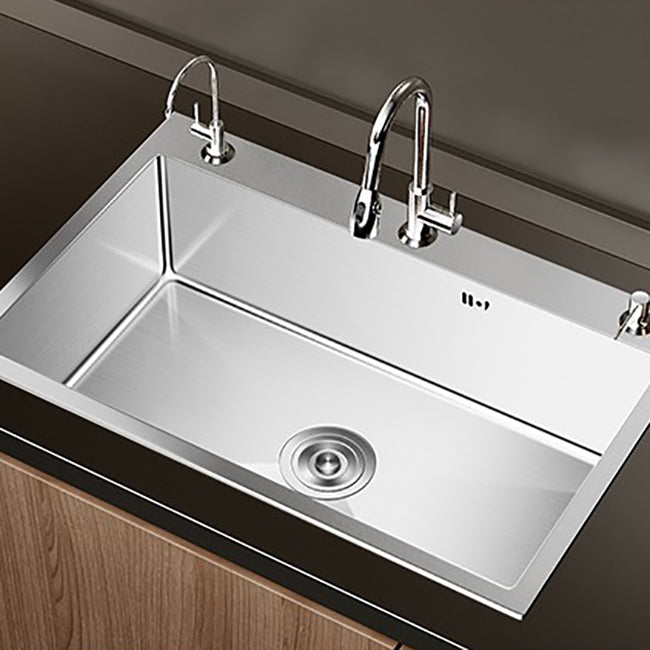 Contemporary Style Kitchen Sink Stainless Steel Non-slip Kitchen Sink Clearhalo 'Home Improvement' 'home_improvement' 'home_improvement_kitchen_sinks' 'Kitchen Remodel & Kitchen Fixtures' 'Kitchen Sinks & Faucet Components' 'Kitchen Sinks' 'kitchen_sinks' 6850537
