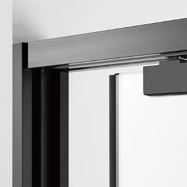 One-shaped Transparent Glass Shower Door, Semi-frameless Shower Single Sliding Door Clearhalo 'Bathroom Remodel & Bathroom Fixtures' 'Home Improvement' 'home_improvement' 'home_improvement_shower_tub_doors' 'Shower and Tub Doors' 'shower_tub_doors' 'Showers & Bathtubs' 6850566