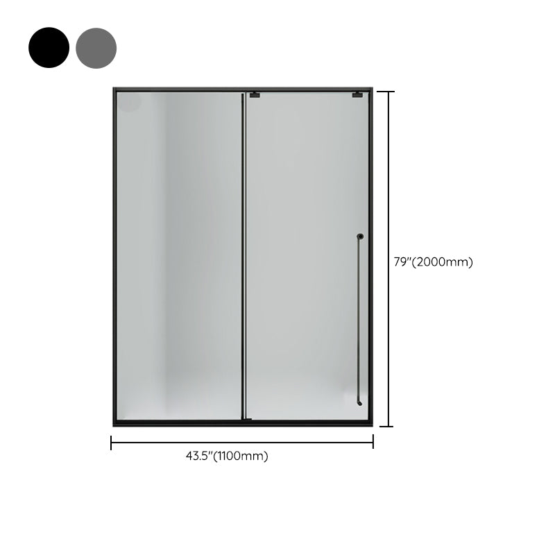 One-shaped Transparent Glass Shower Door, Semi-frameless Shower Single Sliding Door Clearhalo 'Bathroom Remodel & Bathroom Fixtures' 'Home Improvement' 'home_improvement' 'home_improvement_shower_tub_doors' 'Shower and Tub Doors' 'shower_tub_doors' 'Showers & Bathtubs' 6850571