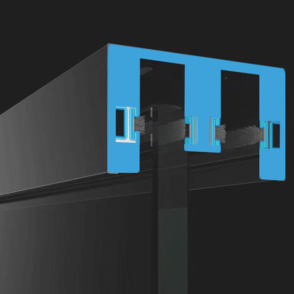 Double Sliding Semi Frameless Inline Tempered Glass Shower Door Clearhalo 'Bathroom Remodel & Bathroom Fixtures' 'Home Improvement' 'home_improvement' 'home_improvement_shower_tub_doors' 'Shower and Tub Doors' 'shower_tub_doors' 'Showers & Bathtubs' 6850587