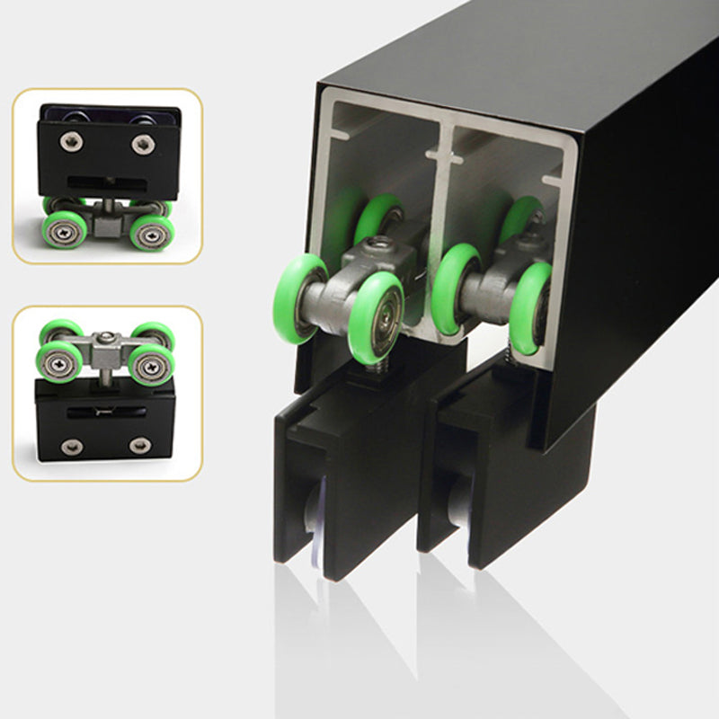 Tempered Glass Bathroom Door, Double Sliding Semi Frameless Shower Door Clearhalo 'Bathroom Remodel & Bathroom Fixtures' 'Home Improvement' 'home_improvement' 'home_improvement_shower_tub_doors' 'Shower and Tub Doors' 'shower_tub_doors' 'Showers & Bathtubs' 6850633