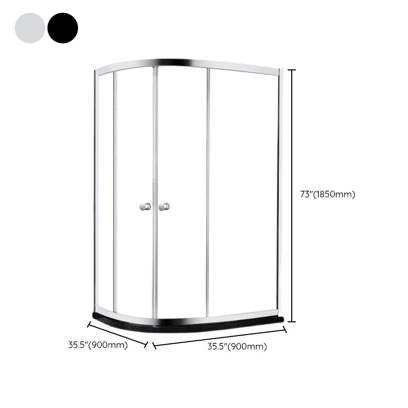 Modern Style Stainless Steel Frame Folding Tempered Glass Shower Screen Clearhalo 'Bathroom Remodel & Bathroom Fixtures' 'Home Improvement' 'home_improvement' 'home_improvement_shower_tub_doors' 'Shower and Tub Doors' 'shower_tub_doors' 'Showers & Bathtubs' 6850658
